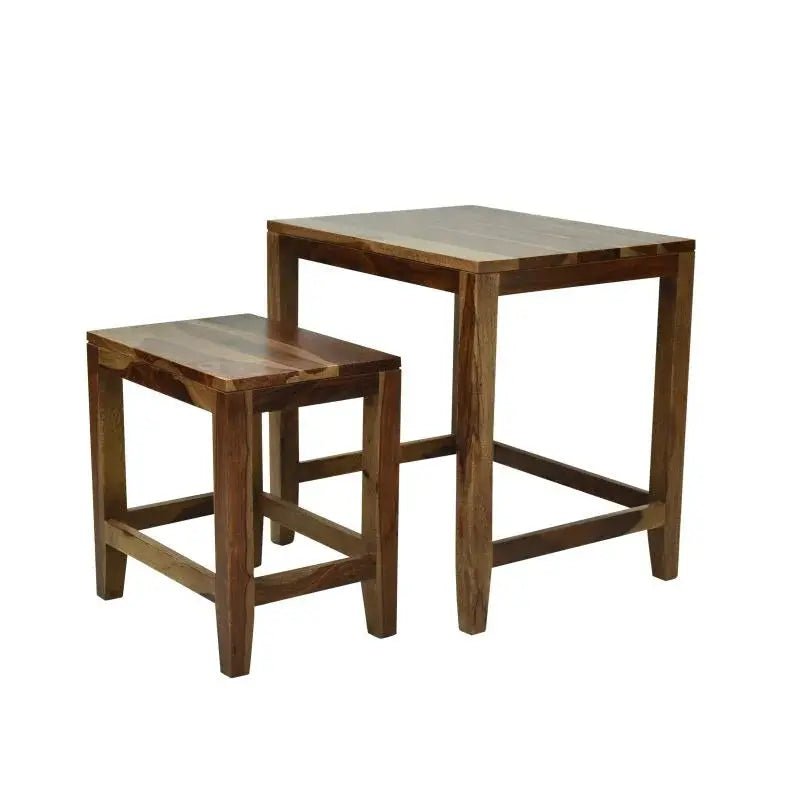 ALLOY END TABLE SHEESHAM WOOD WALNUT FINISH -