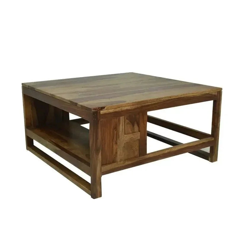 ALLURE SOLID WOOD COFFEE TABLE TEAK FINISH - Ferrowoods