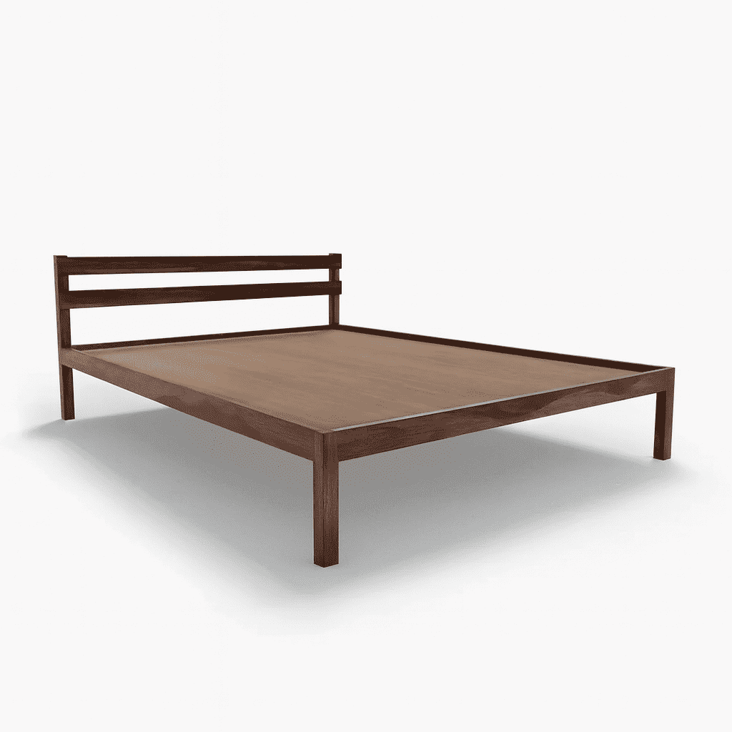 Aqua solid wood queen size bed walnut finishFerrowoods