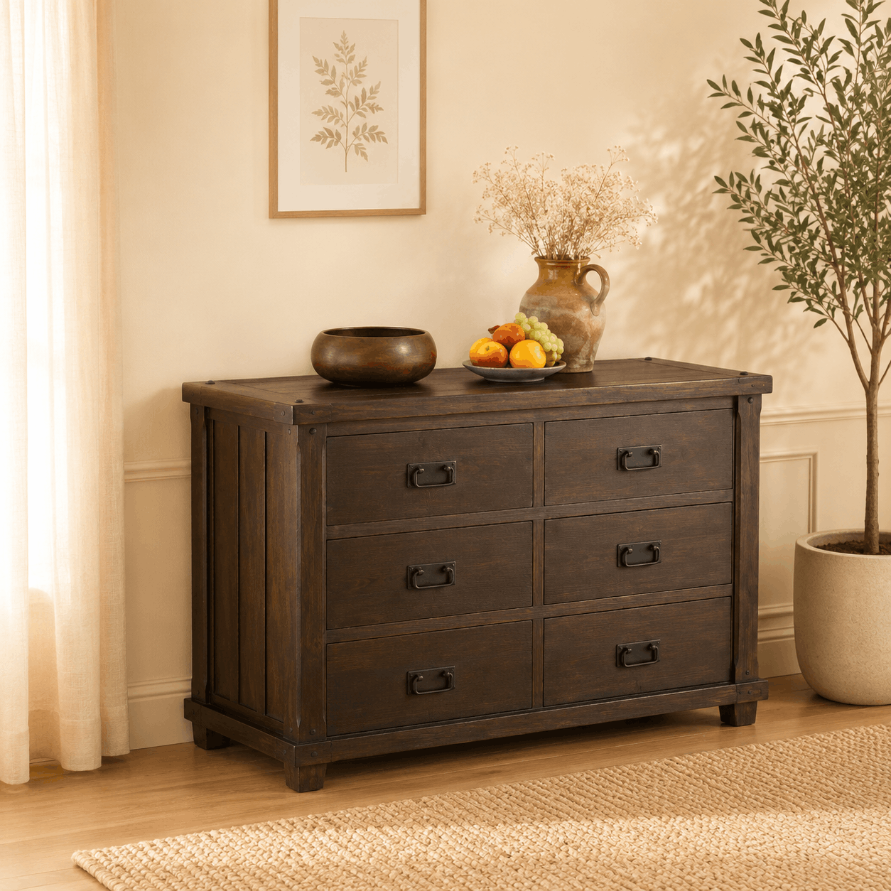 bumi-chest-of-drawer in dark brown finish