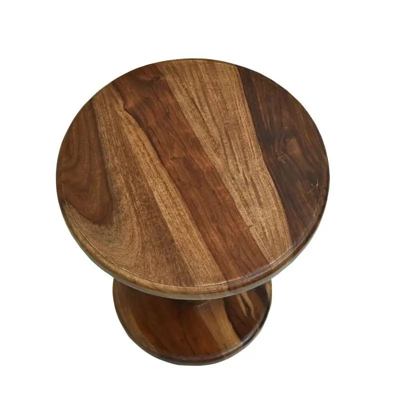 DELTA END TABLE SOLID WOOD WALNUT FINISH - Ferrowoods