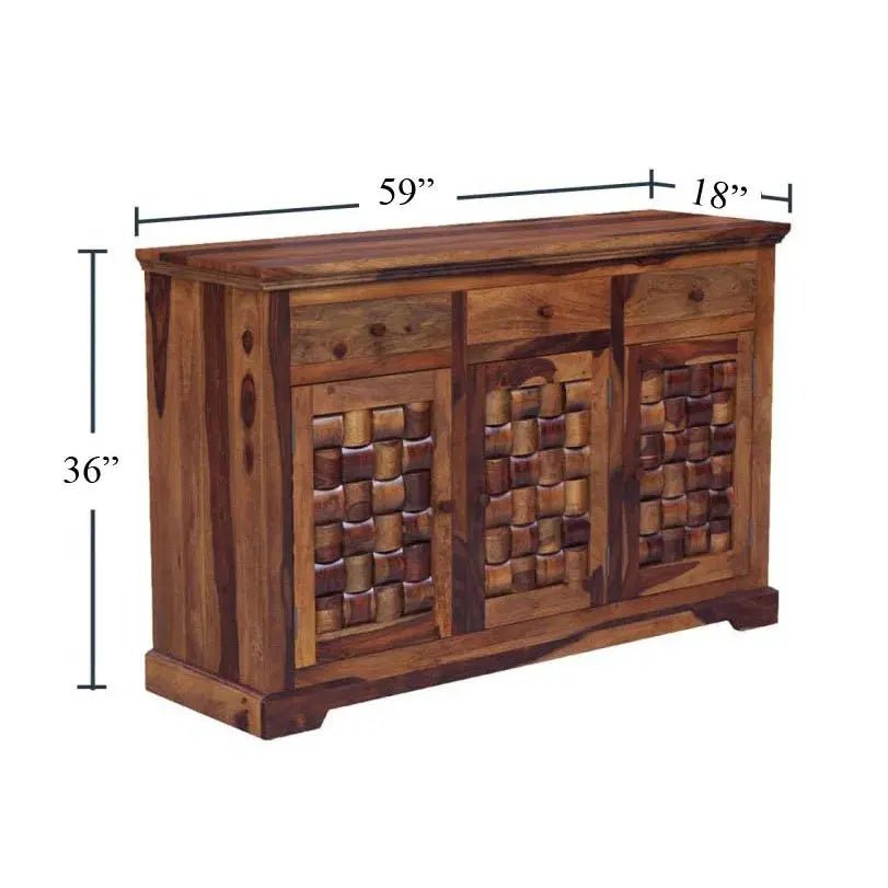DIAMOND SOLID WOOD SIDE BOARD IN WALNUT FINISH -