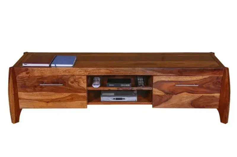 EVOO TV UNIT SOLID WOOD HONEY FINISH - Ferrowoods