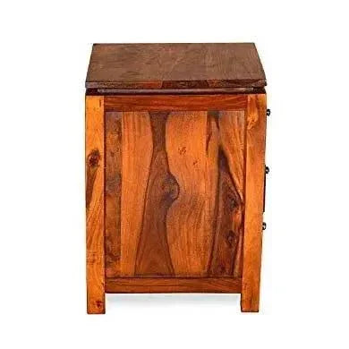 FURNITURESHRI SOLID WOODEN BED SIDE WITH THREE DRAWERS - Ferrowoods