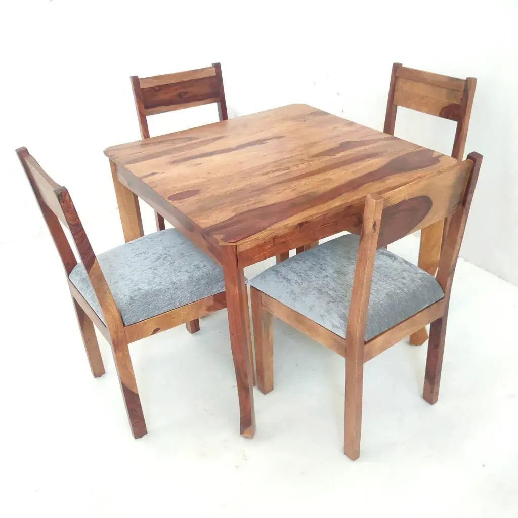 GEM SOLID WOOD SQUARE DINING SET IN WALNUT FINISH -