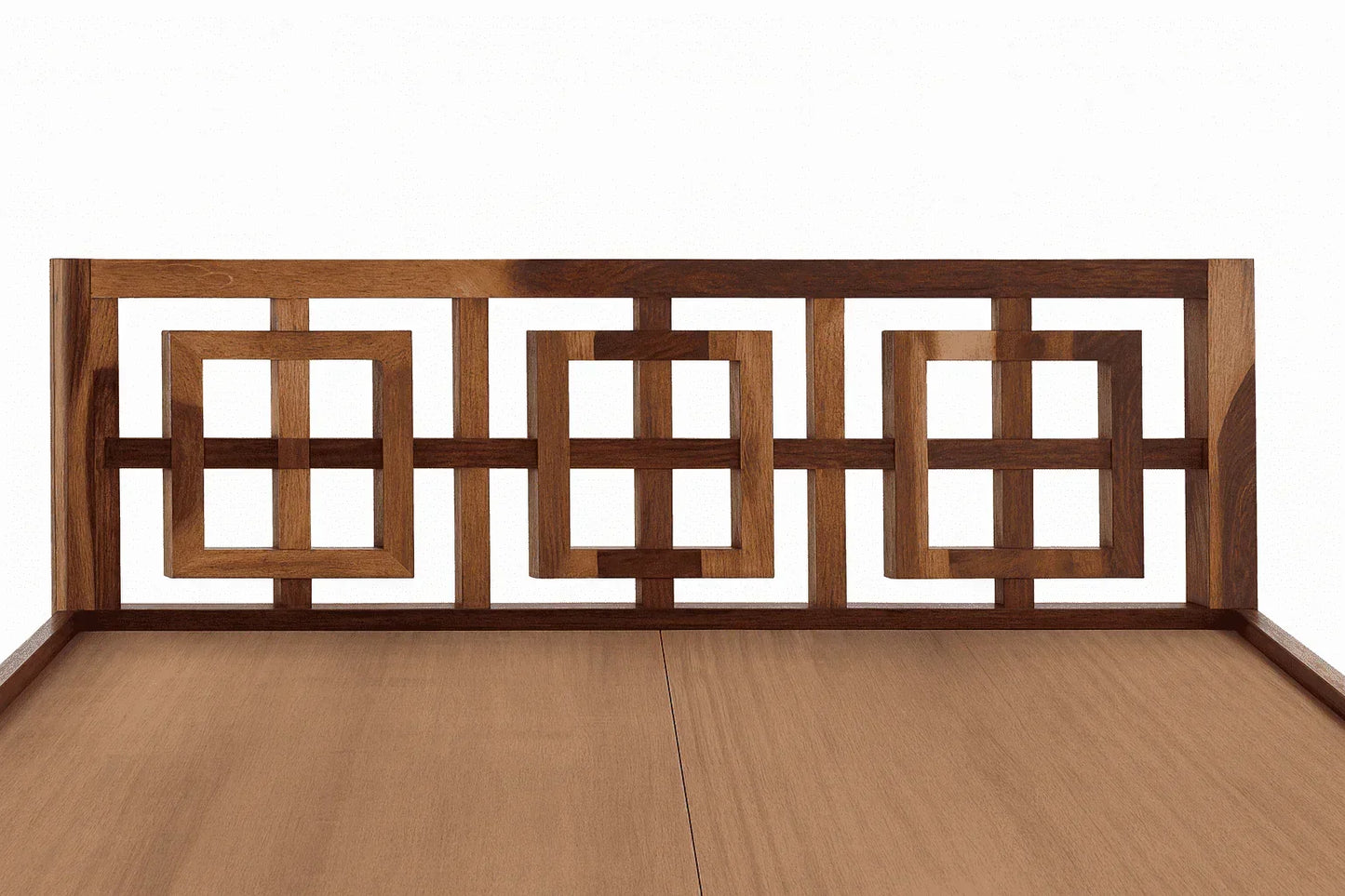 indy solid wood queen size bed walnut finish - Ferrowoods