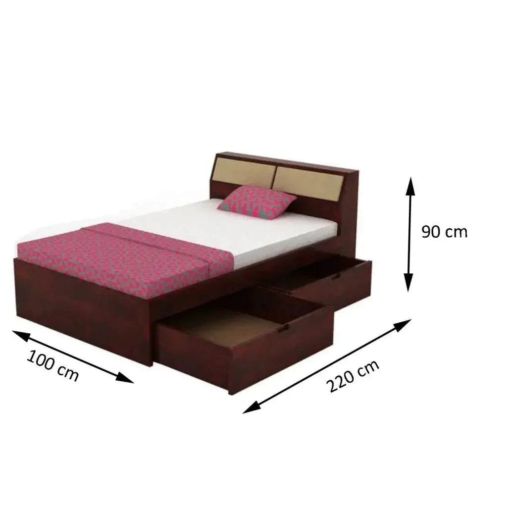 Luma Single Bed With Storage box headboard - Ferrowoods