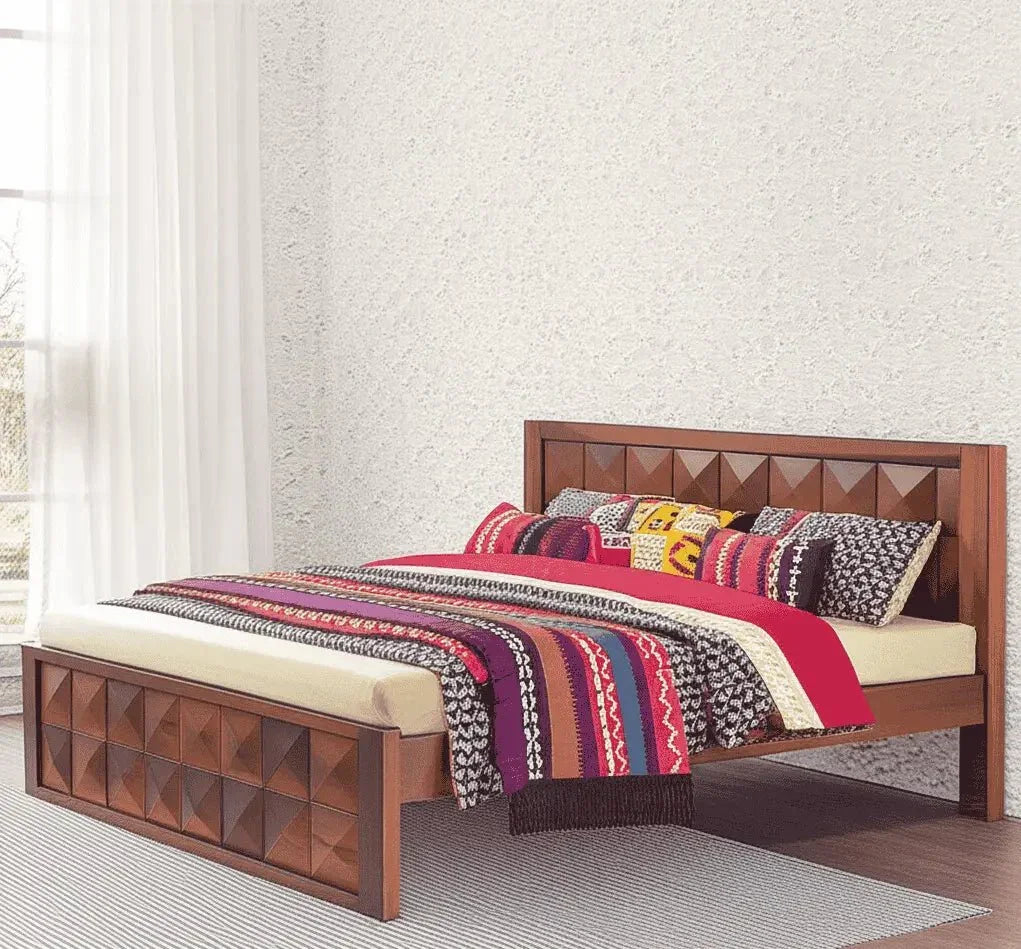 Maxo solid wood king size bed - Ferrowoods