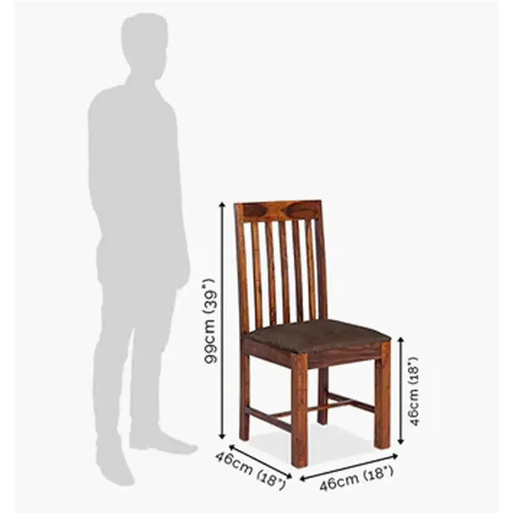 MOJO SOLID WOOD CHAIRS SET OF 2 IN WALNUT FINISH - Ferrowoods