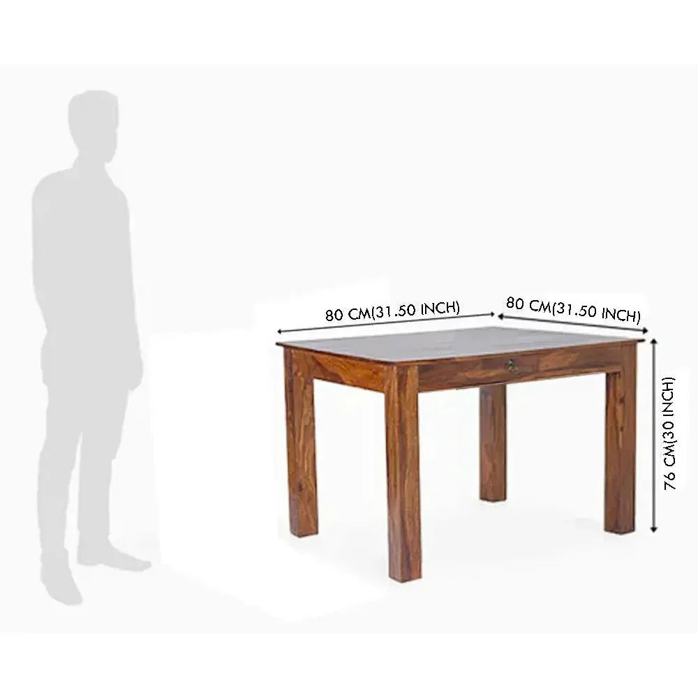 MOJOO SOLID WOOD SQUARE DINING TABLE IN WALNUT FINISH - Ferrowoods