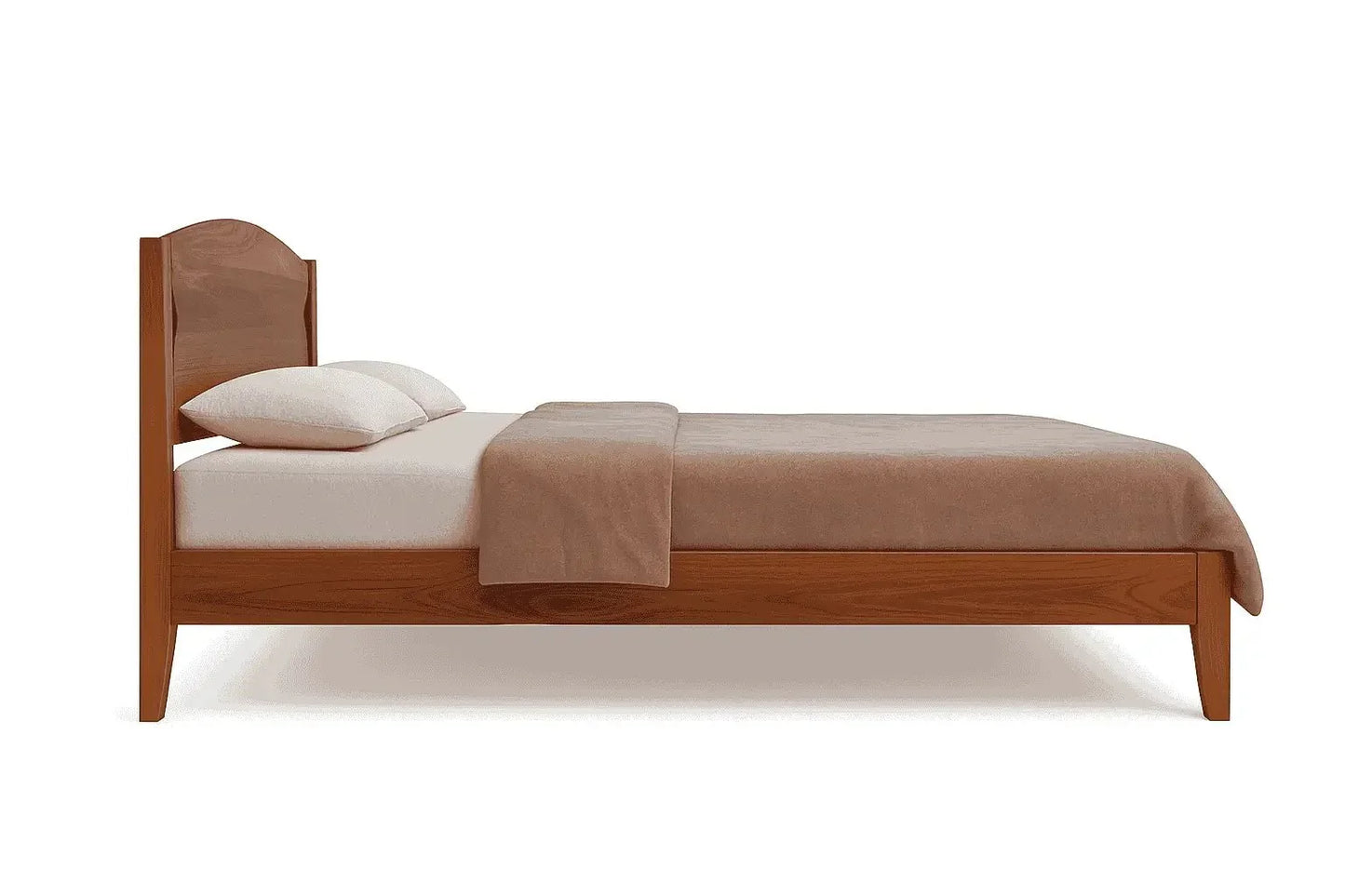 optima solid wood queen size bed walnut finish - Ferrowoods
