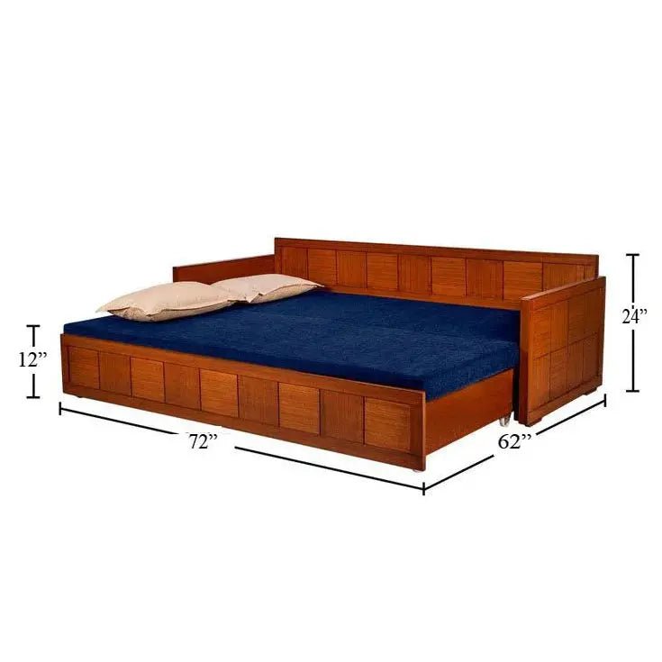 REY SOLID WOOD SOFA CUM BED WITH STORAGESOFA CUM BEDFerrowoods