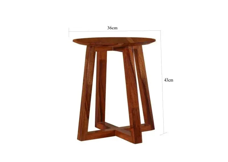 RUSY END TABLE SOLID WOOD HONEY FINISH - Ferrowoods