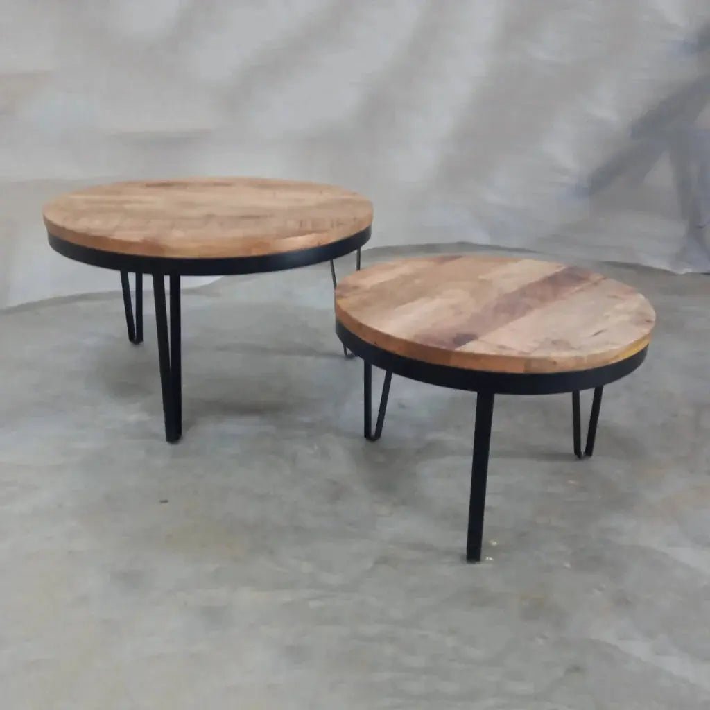 SET OF 2 ROUND TABLE - Ferrowoods