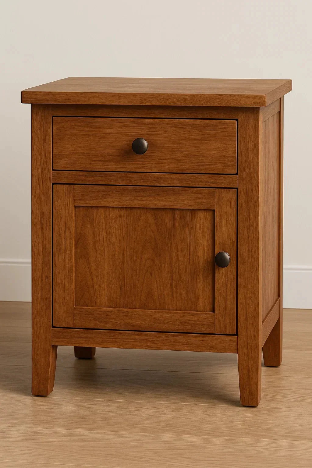 Solid Sheesham Wood Side Table with 1 Drawers & 1 door | Bedside Nightstand - Ferrowoods