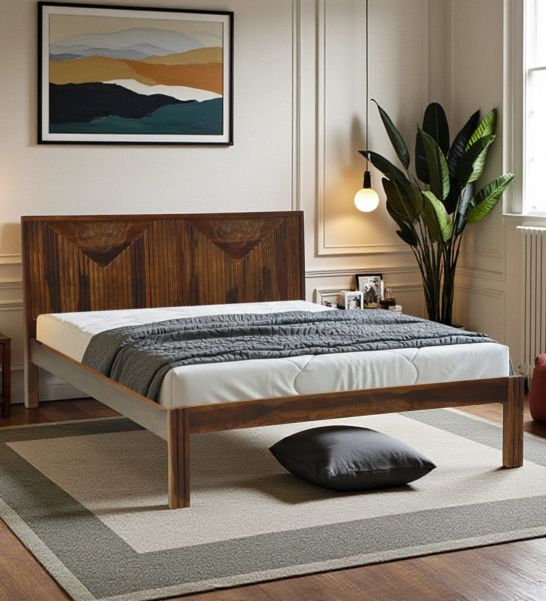 Solid wood bedroom furniture design India