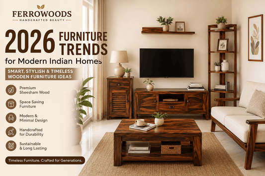 2026 modern Indian home furniture trends with Sheesham wood living room furniture by Ferrowoods