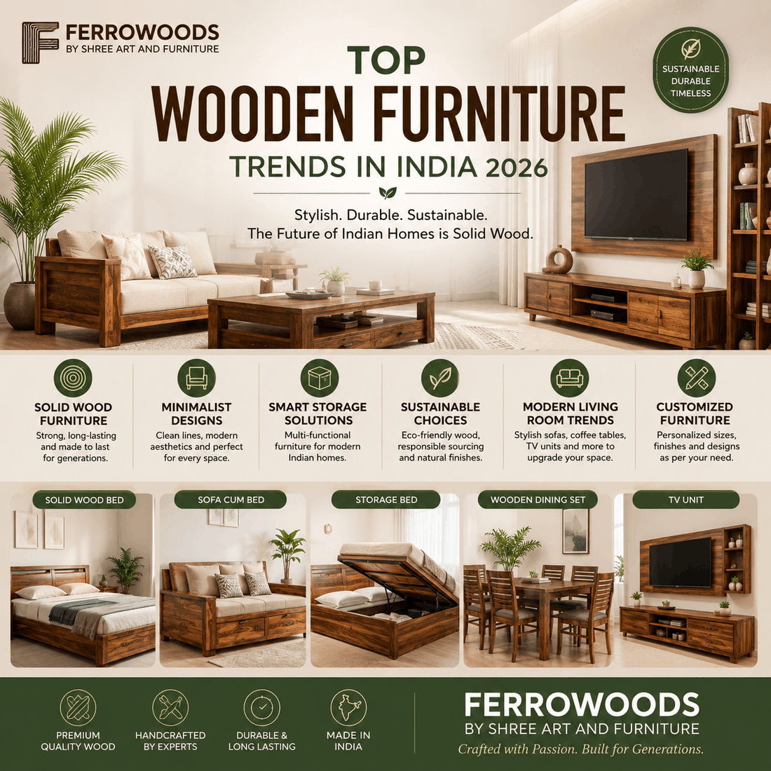 Modern solid wood furniture design by Ferrowoods