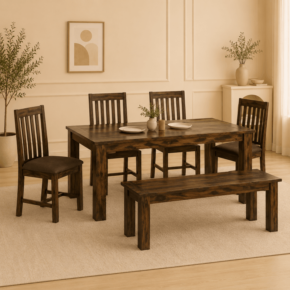 Solid wood furniture finishes — Provincial Teak, Dark Walnut, and Honey Oak by Ferrowoods