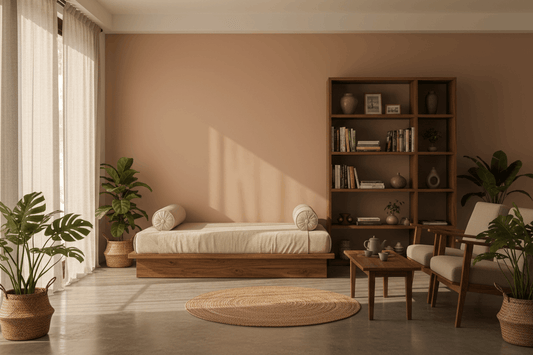 Vastu-compliant solid wood furniture placement in an Indian living room — Ferrowoods