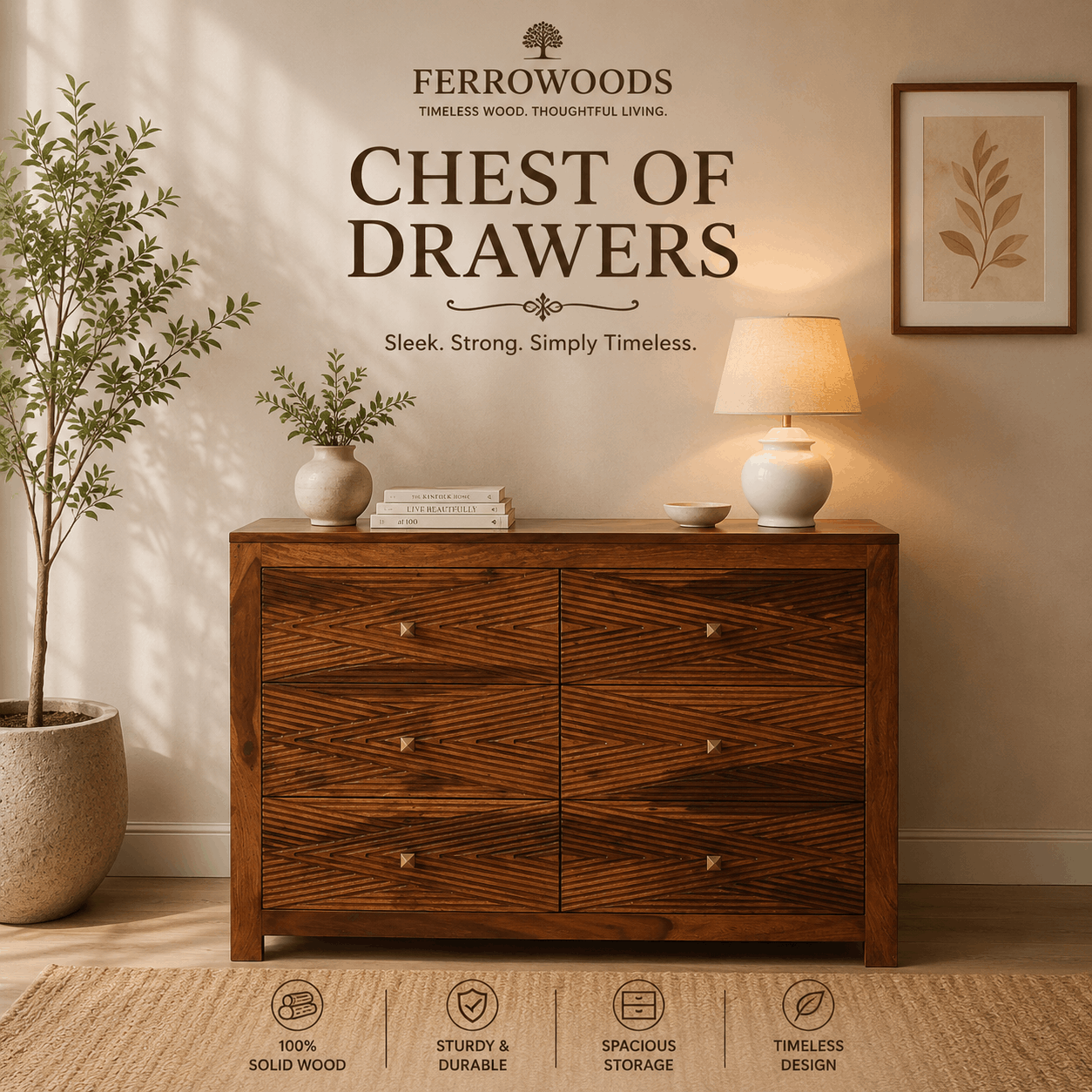 Ferrowoods wooden chest of drawers collection for modern storage interiors
