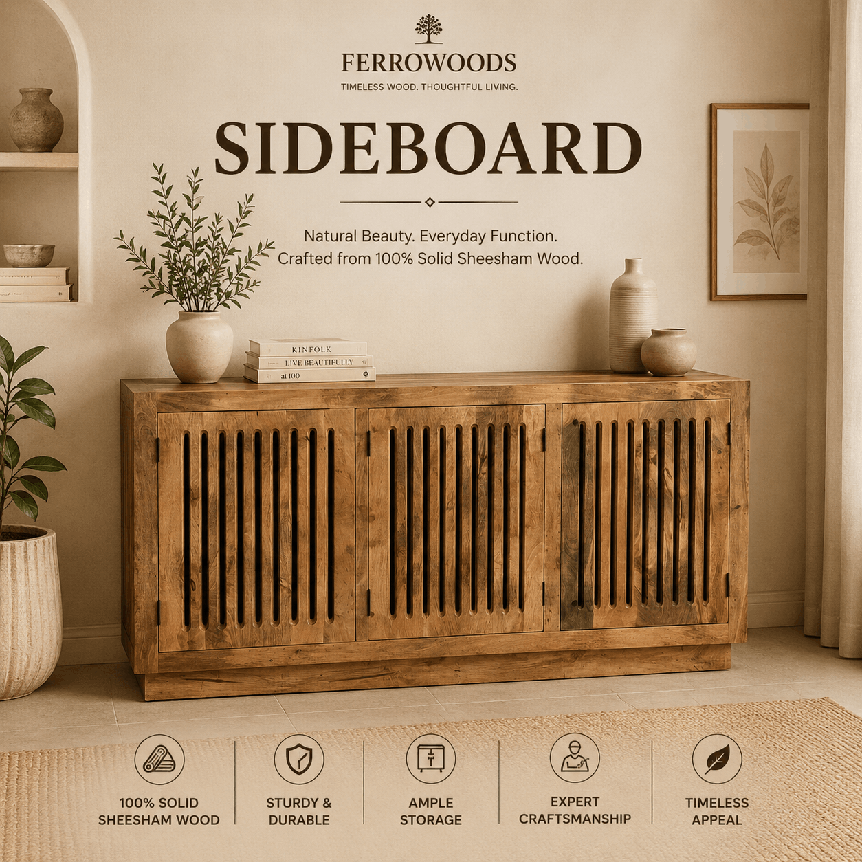 Wooden storage sideboard online India