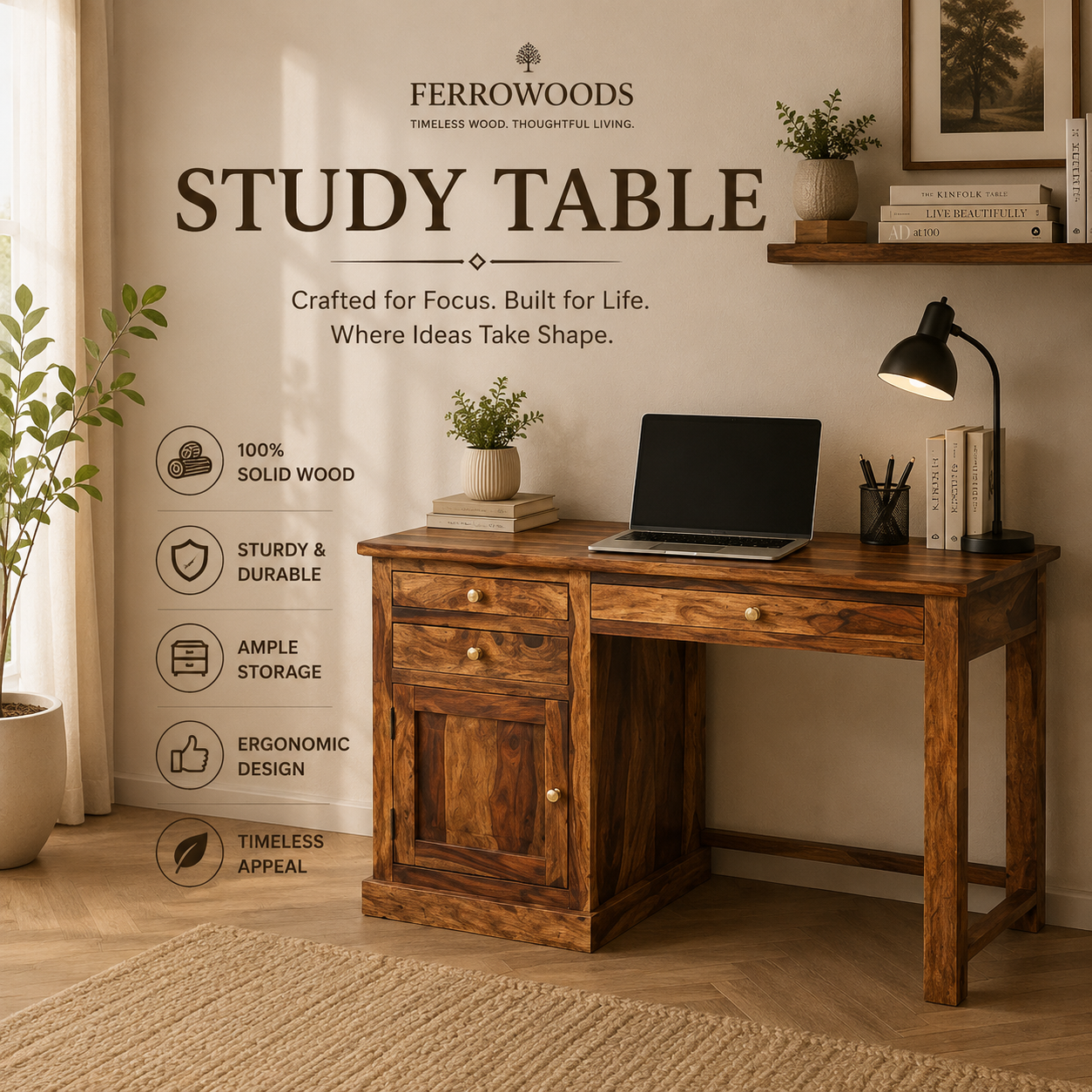 Modern writing desk for workspace setup