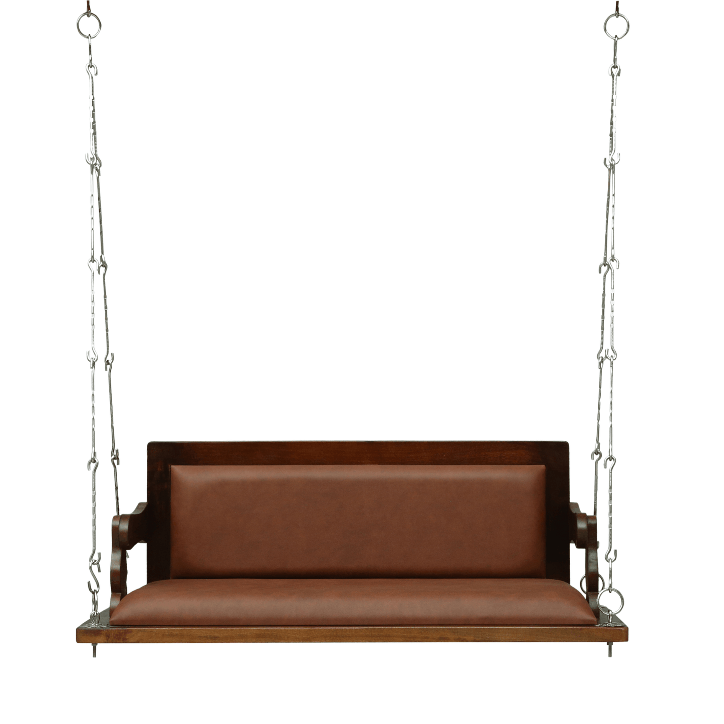 Luxury Sheesham Wood Cushioned Swing Jhula for Living Room | Modern Indoor Hanging Sofa