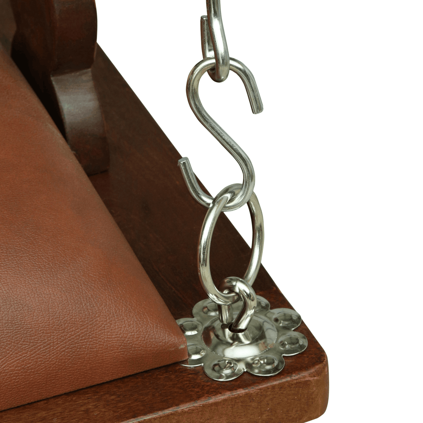 Boho Style Sheesham Wood Cane Swing Jhula with Cushion Seat | Handcrafted Indoor Hanging Bench