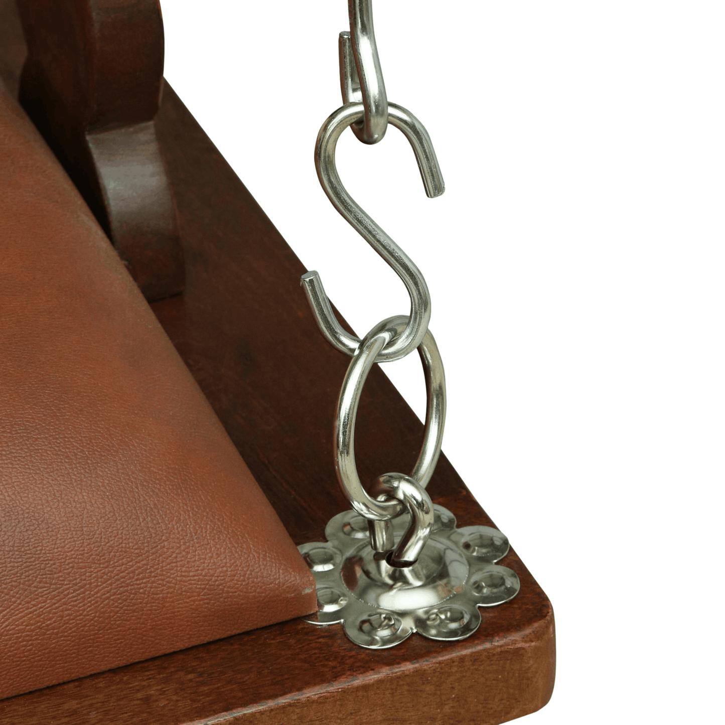 Luxury Sheesham Wood Cushioned Swing Jhula for Living Room | Modern Indoor Hanging Sofa
