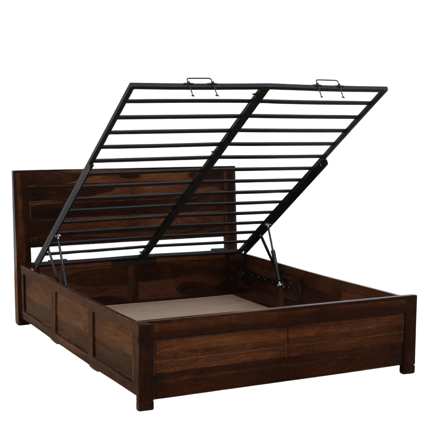 Modern Sheesham Wood Queen Size Bed with Storage | Solid Wood Bedroom Furniture