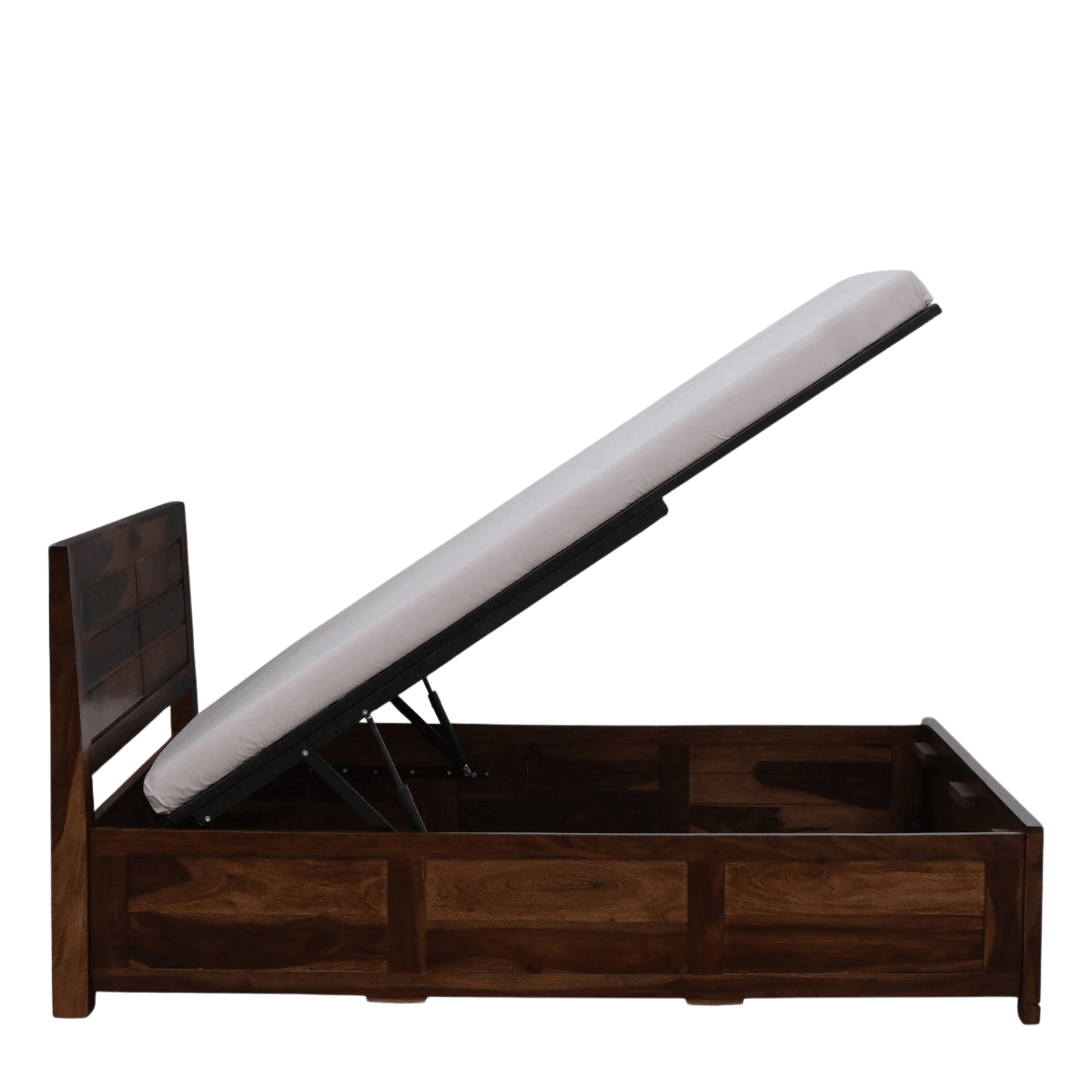 Modern Sheesham Wood Queen Size Bed with Storage | Solid Wood Bedroom Furniture