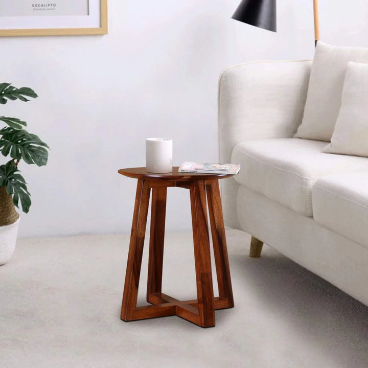 RUSY END TABLE SOLID WOOD HONEY FINISH