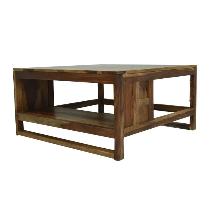 ALLURE SOLID WOOD COFFEE TABLE TEAK FINISH