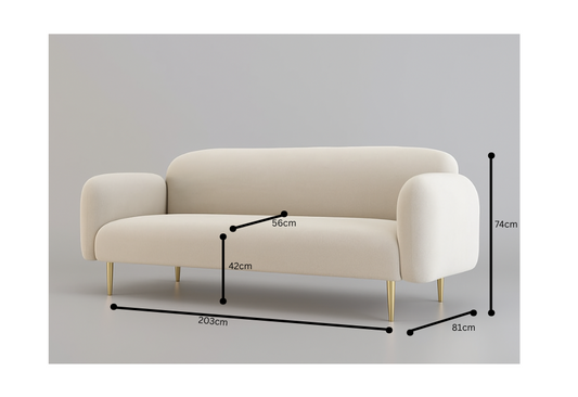 Premium Bouclé Upholstery Sofa – Modern Designer Couch for Living Room, Lounge & Office My Store shree art and furniture