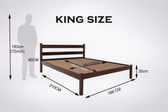 Ally solid wood king size walnut finish bed
