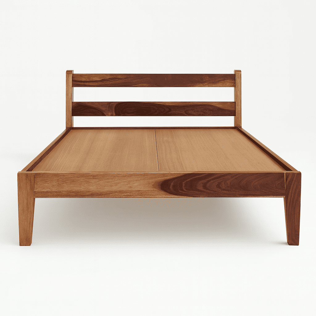 Ally solid wood king size walnut finish bed