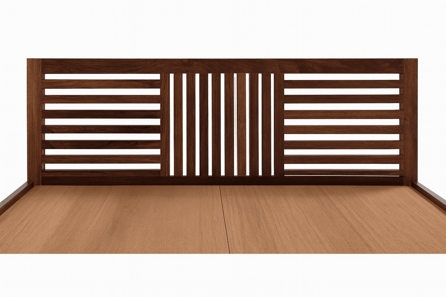 Aura solid wood King size walnut finish bed My Store