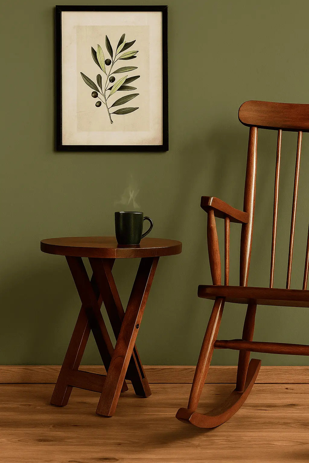 FREYA FOLDING END TABLE MULTY USE TABLE SPACE SAVING BRWON FINISH My Store