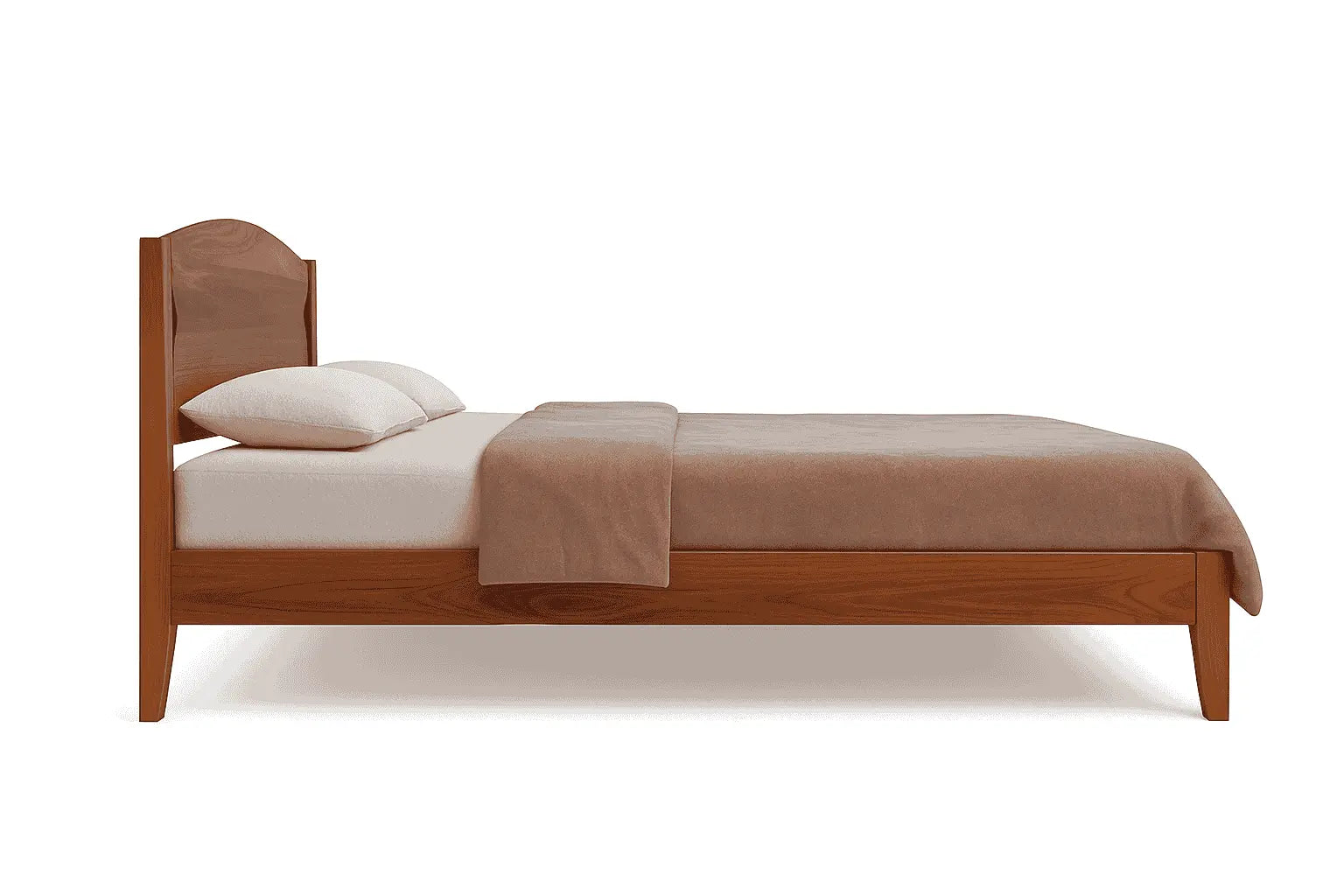 optima solid wood queen size bed walnut finish My Store