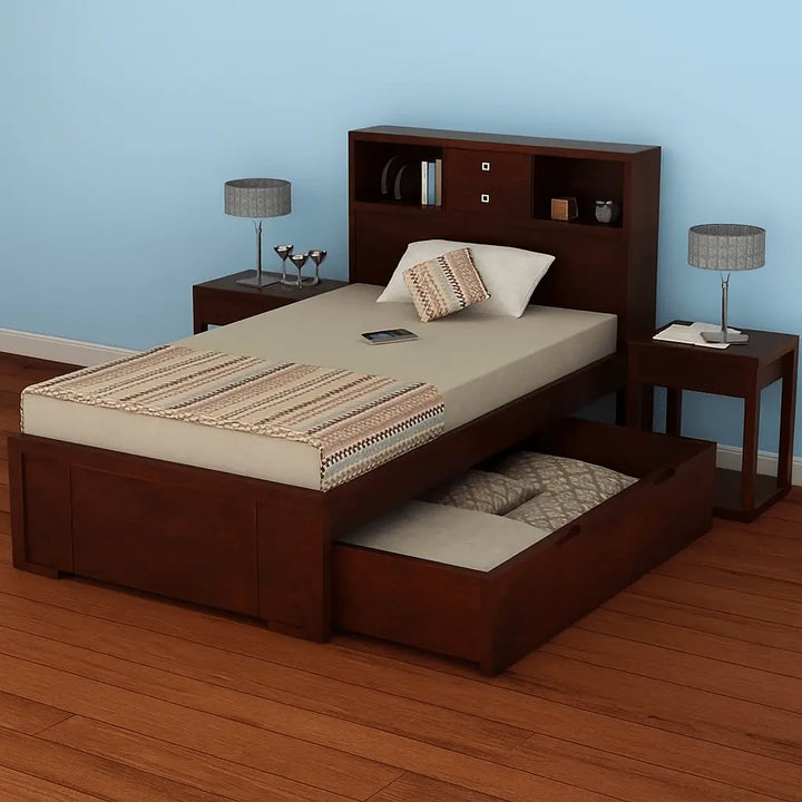 Lumi Single Bed With Storage box headboard headboard with storage My Store shree art and furniture