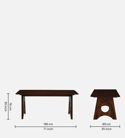 Sheesham Wood 6 Seater Dining Table Set with Cushioned Chairs | Solid Wood Dining Set for Home