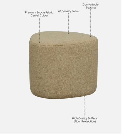 Camel Buckle Upholstered Bench with Puff for Living Room