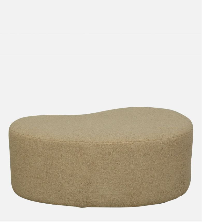 Camel Buckle Upholstered Bench with Puff for Living Room