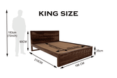 Diamond solid wood King size walnut finish bed My Store
