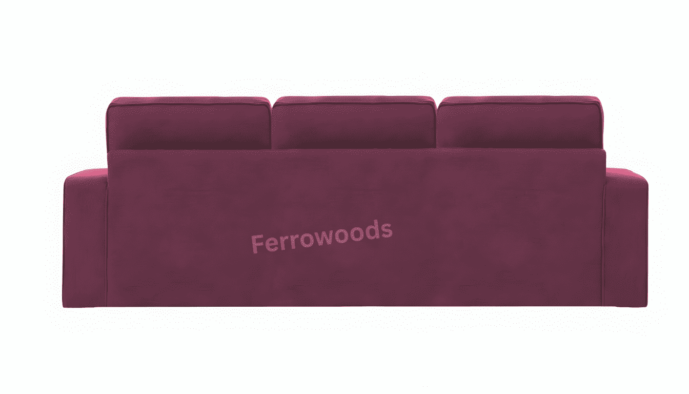 3 Seater Sofa Bed – Modern Fabric Convertible Living Room Sofa (Maroon) -
