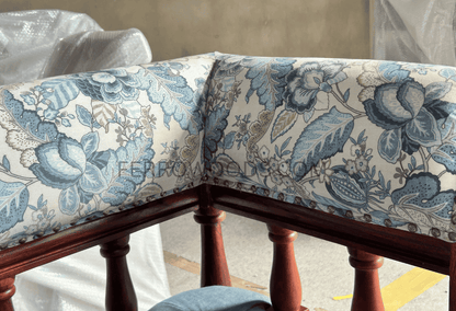 Premium Solid Wood Daybed Sofa | Blue Upholstery - Ferrowoods