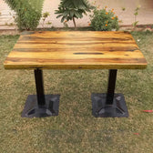 ROCK RECTANGLE DINING TABLE WITH METAL LEGS My Store