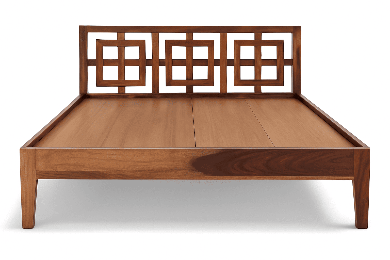 indy solid wood queen size bed walnut finish My Store
