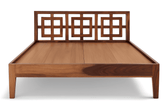 indy solid wood queen size bed walnut finish My Store